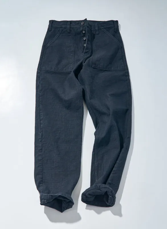 SJ52BK 15ozブラックバックサテンベイカーパンツ made by Samurai Jeans
