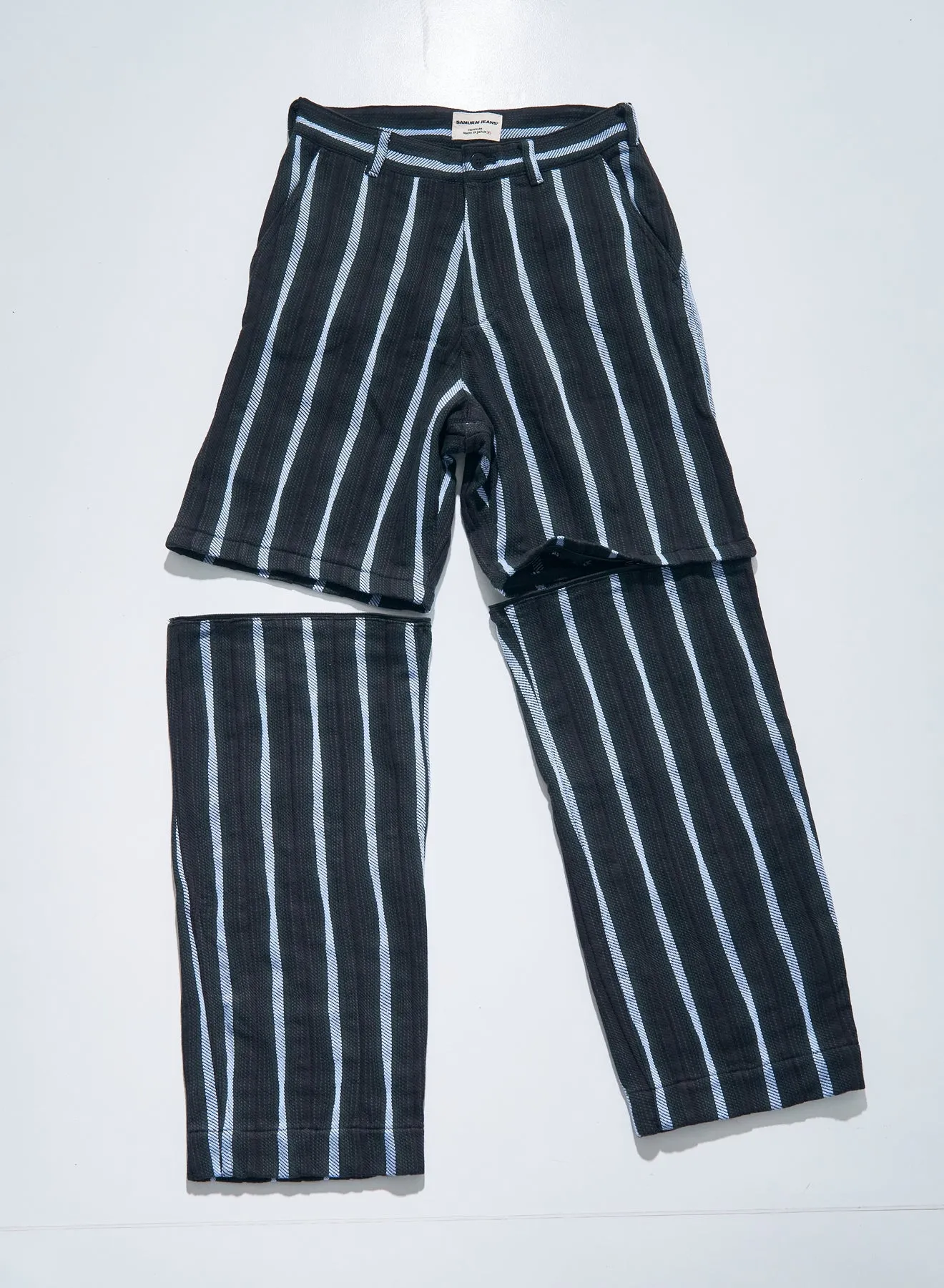 SJAP25-DPS DRUNKEN STRIPE 2WAY PANTS sold by Samurai Jeans