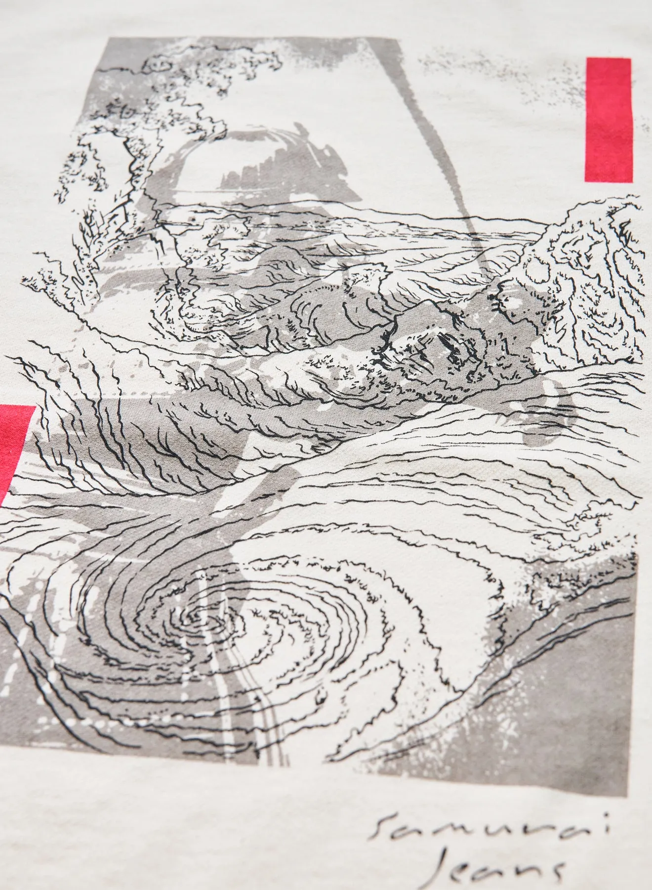 SJST25-106 Aged Cotton Inlay Loopwheel T-Shirt "RASEN" sold by Samurai Jeans product image thumbnail 2
