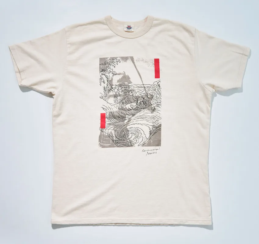 SJST25-106 Aged Cotton Inlay Loopwheel T-Shirt "RASEN" sold by Samurai Jeans