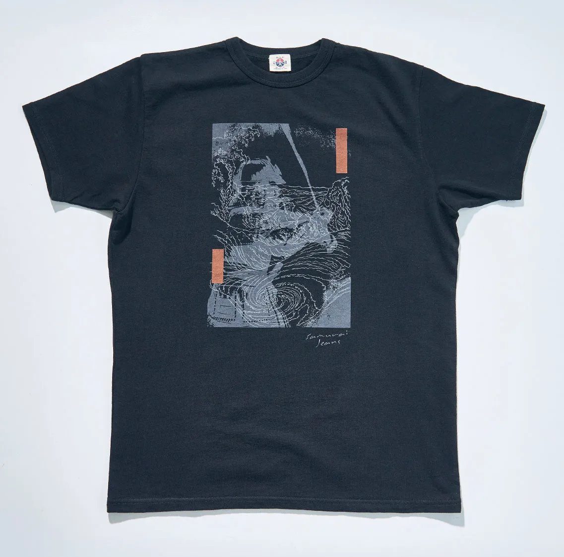 SJST25-106 Aged Cotton Inlay Loopwheel T-Shirt "RASEN" sold by Samurai Jeans product image thumbnail 5