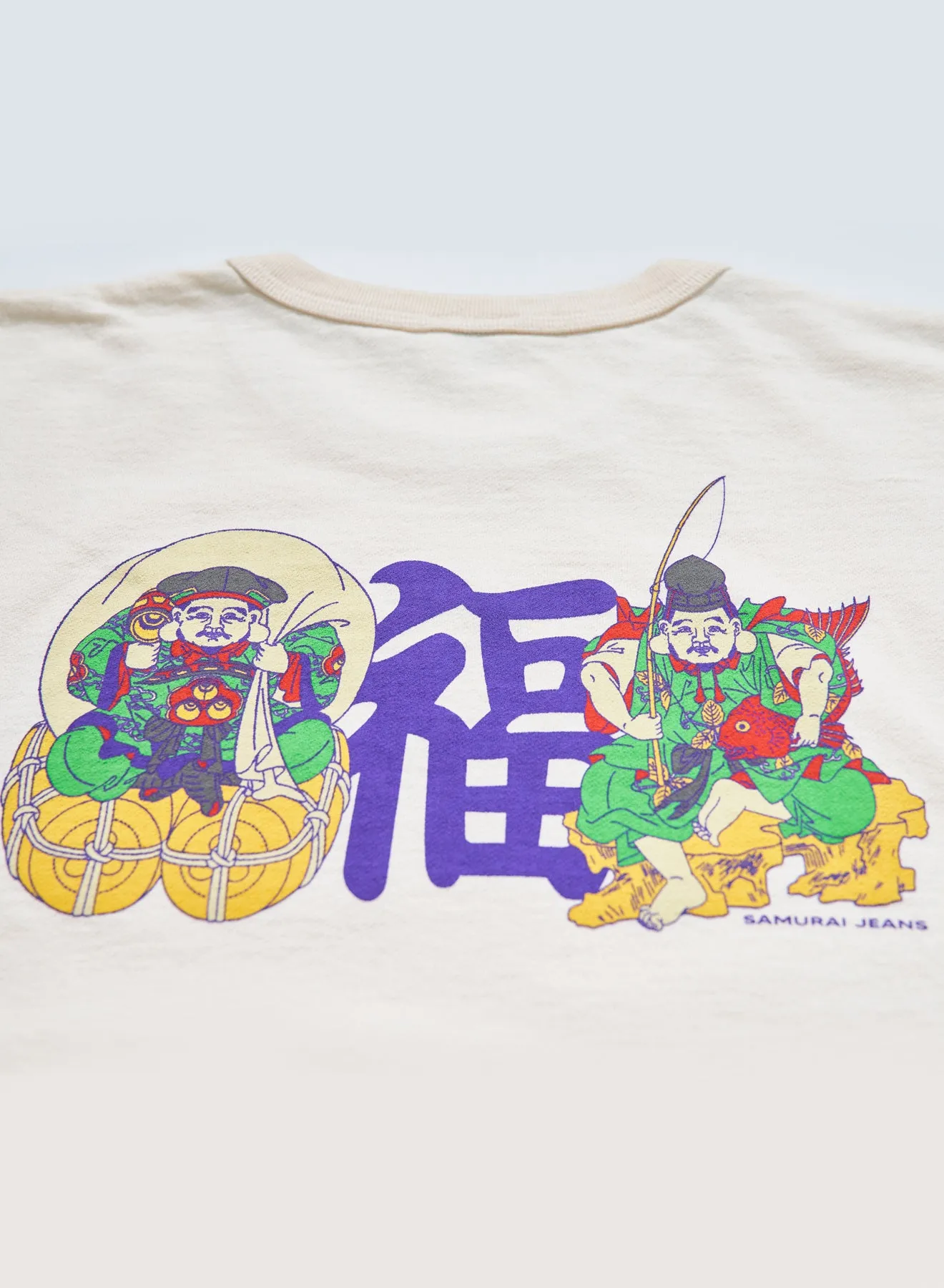 SJST25-105 Aged Cotton Inlay Loopwheel T-Shirt "Seven Gods" sold by Samurai Jeans product image thumbnail 4
