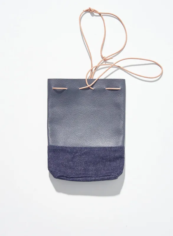 SJRDP25 デニムレザー巾着 sold by Samurai Jeans