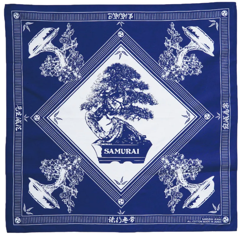 SJ-BANDANA-01 BONSAI PATTERN BANDANA sold by Samurai Jeans