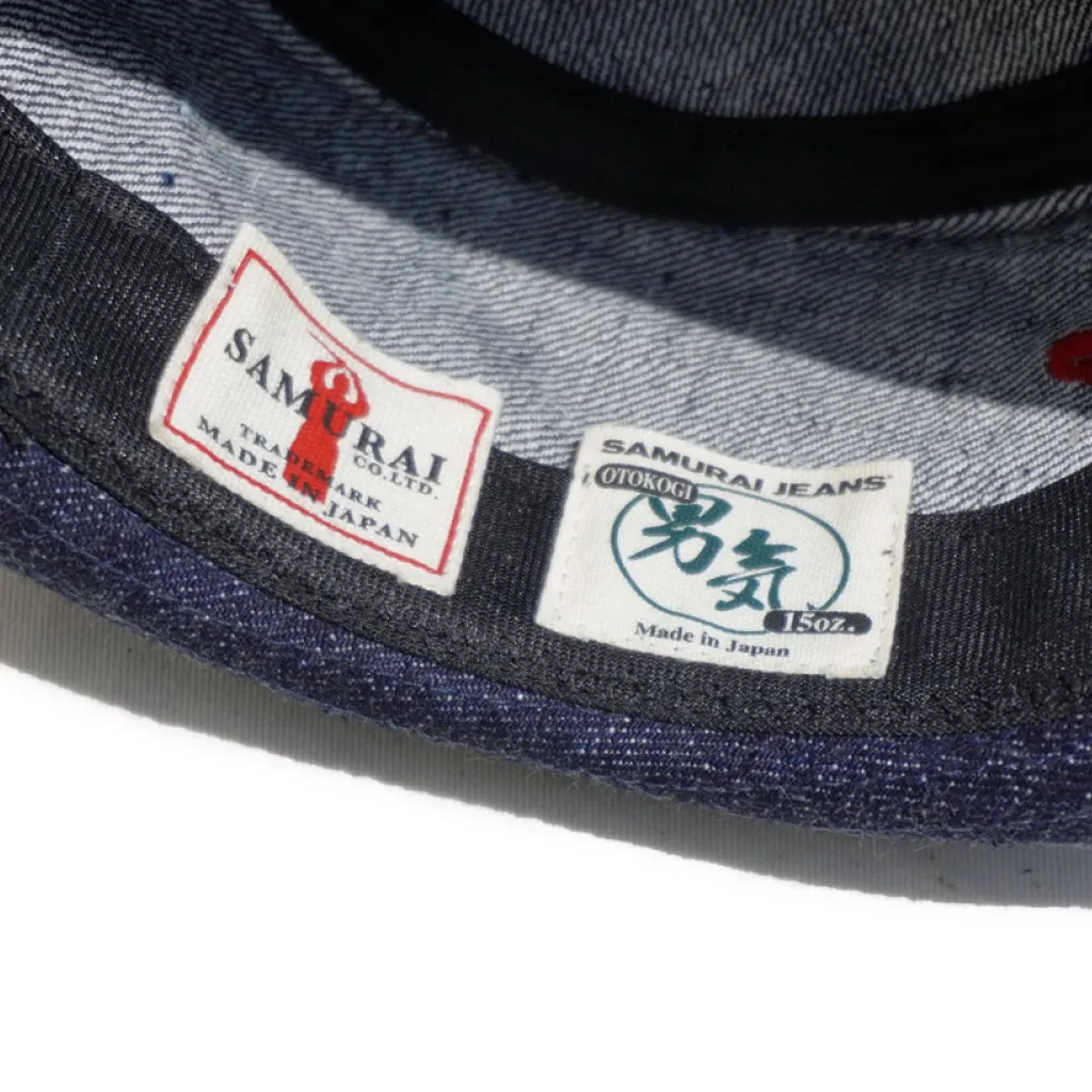 SJ401HT23-15oz 15oz DENIM PORK PIE HAT sold by Samurai Jeans product image thumbnail 3