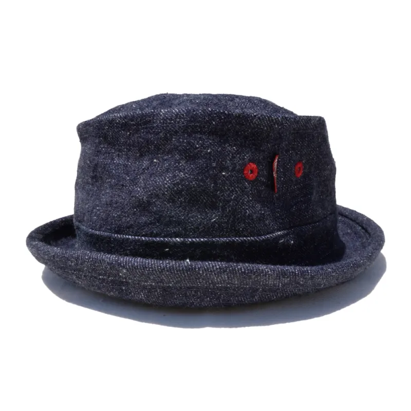 SJ401HT23-15oz 15oz DENIM PORK PIE HAT sold by Samurai Jeans