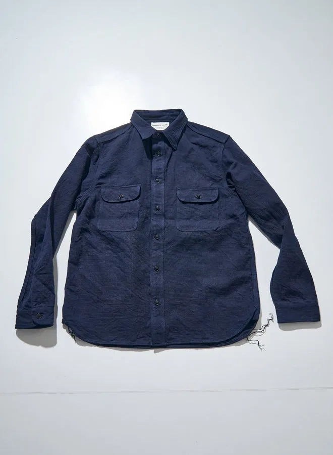 SAK24-01 Indigo Spotted Work Shirt sold by Samurai Jeans