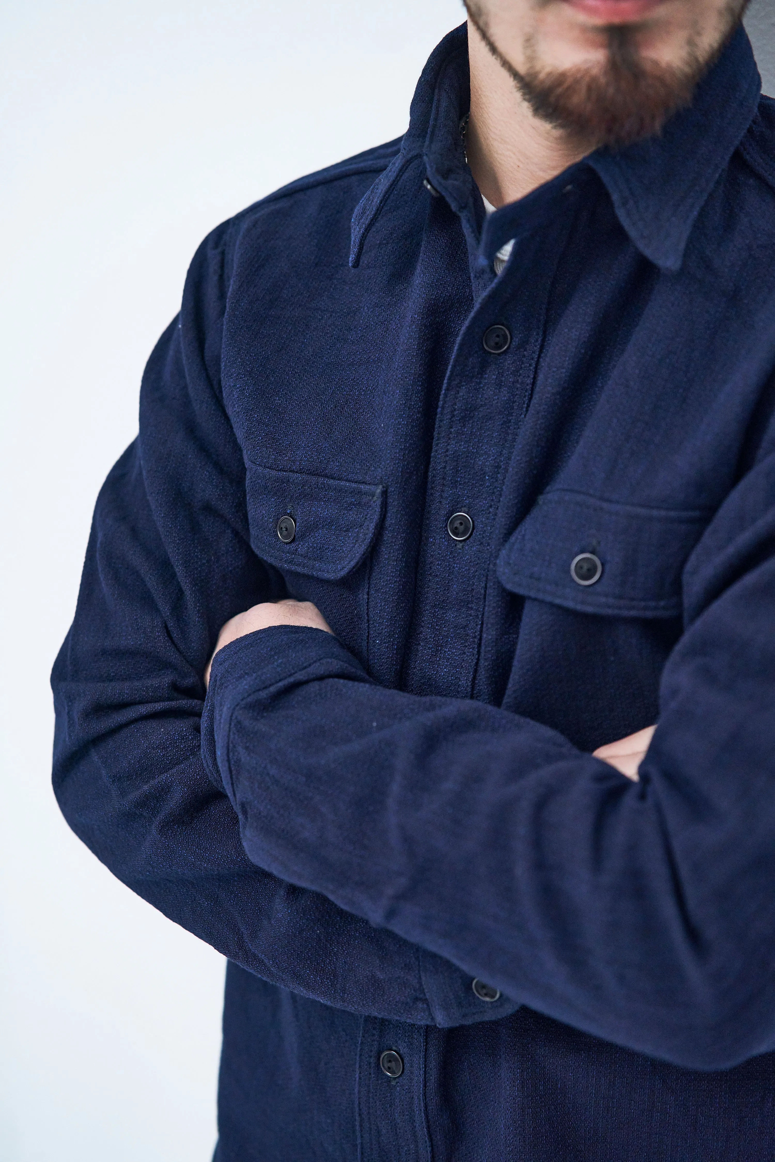 SAK24-01 Indigo Spotted Work Shirt sold by Samurai Jeans product image thumbnail 2