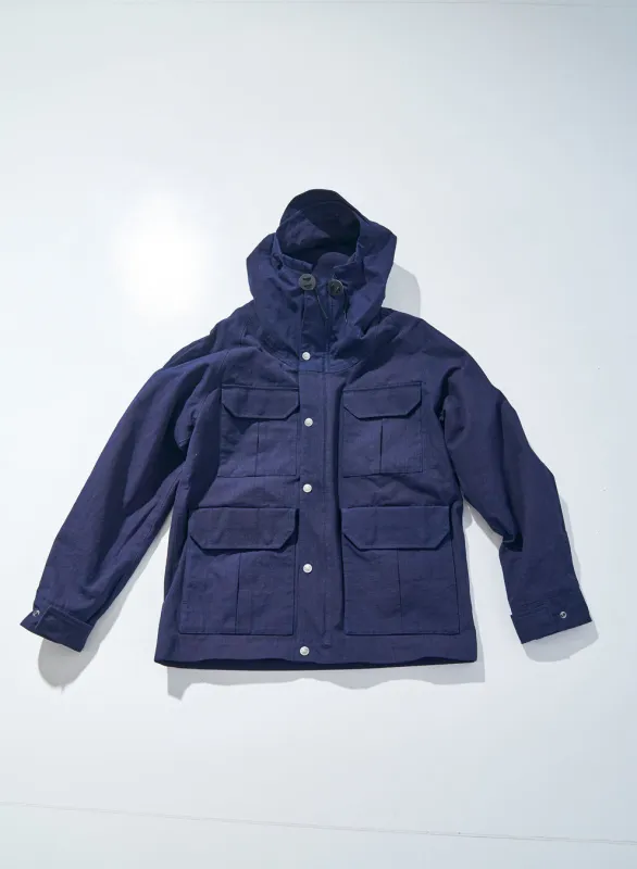SJMPK24-AI Indigo Ripstop Mountain Parka made by Samurai Jeans