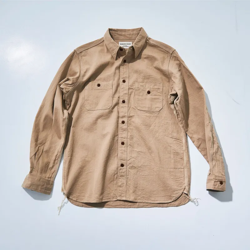 SJCBS24-HB  SELVEDGE HERRINGBONE SHIRT sold by Samurai Jeans