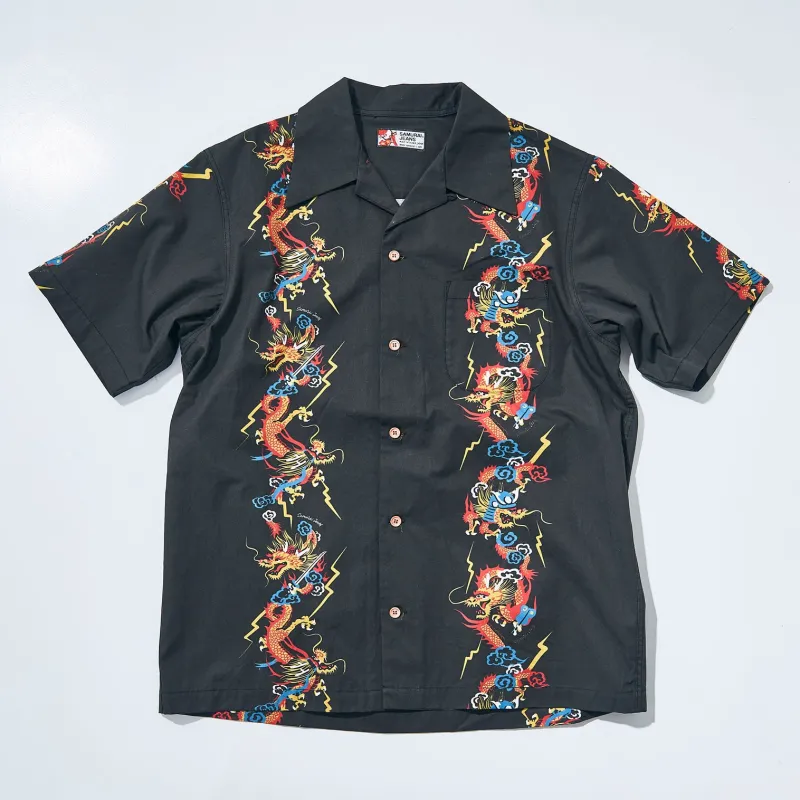SSA24-01 DRAGON MOTIF HAWAIIAN SHIRT sold by Samurai Jeans