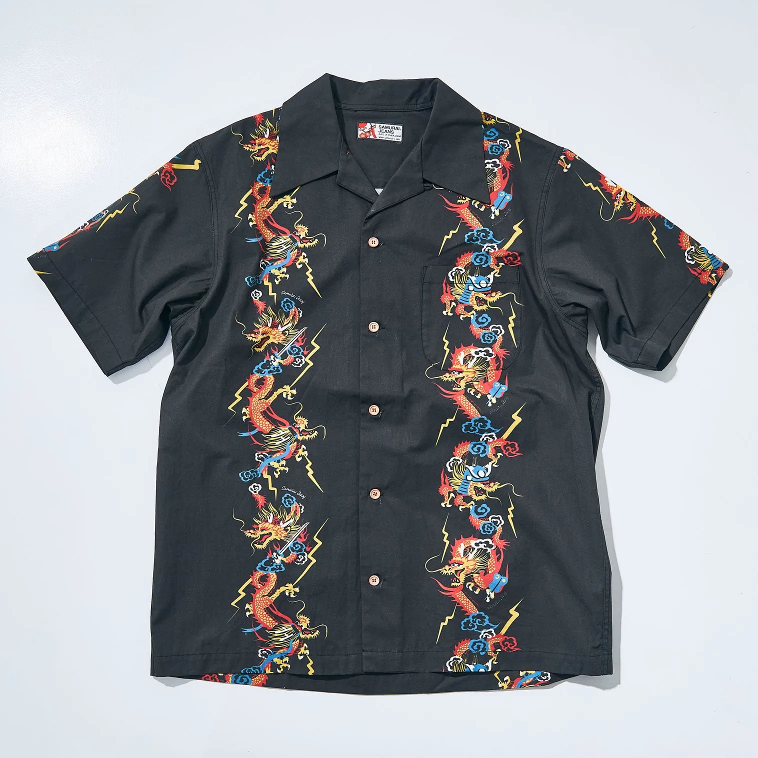 SSA24-01 DRAGON MOTIF HAWAIIAN SHIRT sold by Samurai Jeans