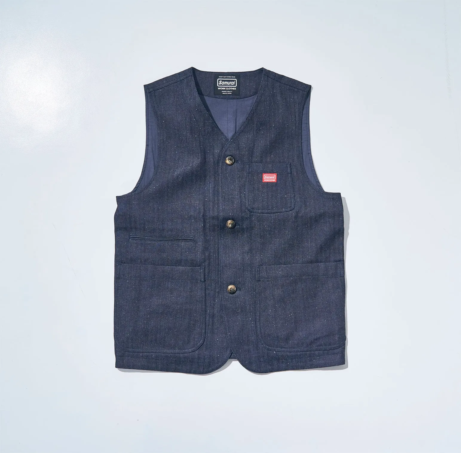 SWCVT24-HB HERRINGBONE VEST sold by Samurai Jeans