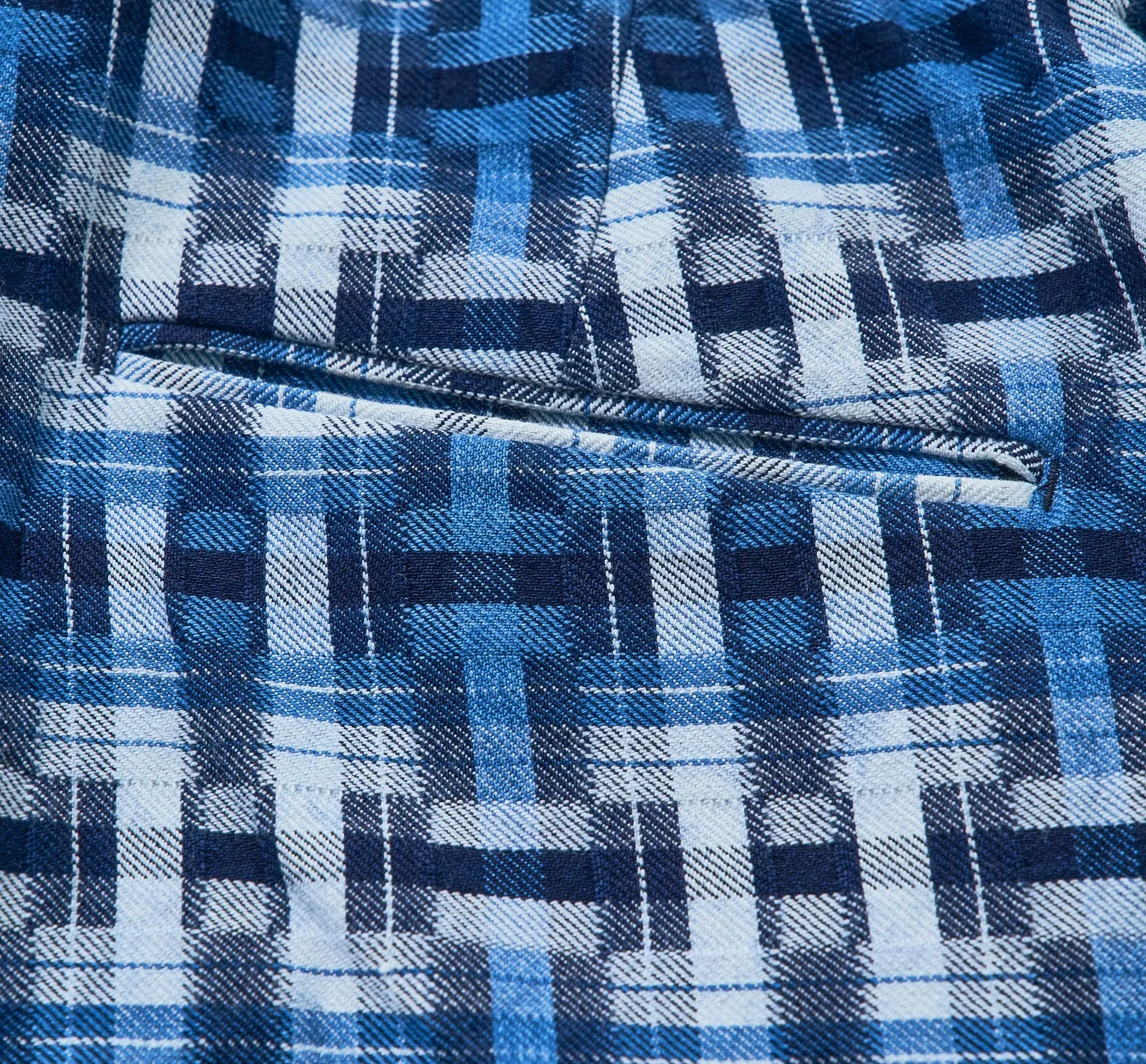 SJSP24-AK INDIGO BROKEN LATTICE EASY SHORTS sold by Samurai Jeans product image thumbnail 3