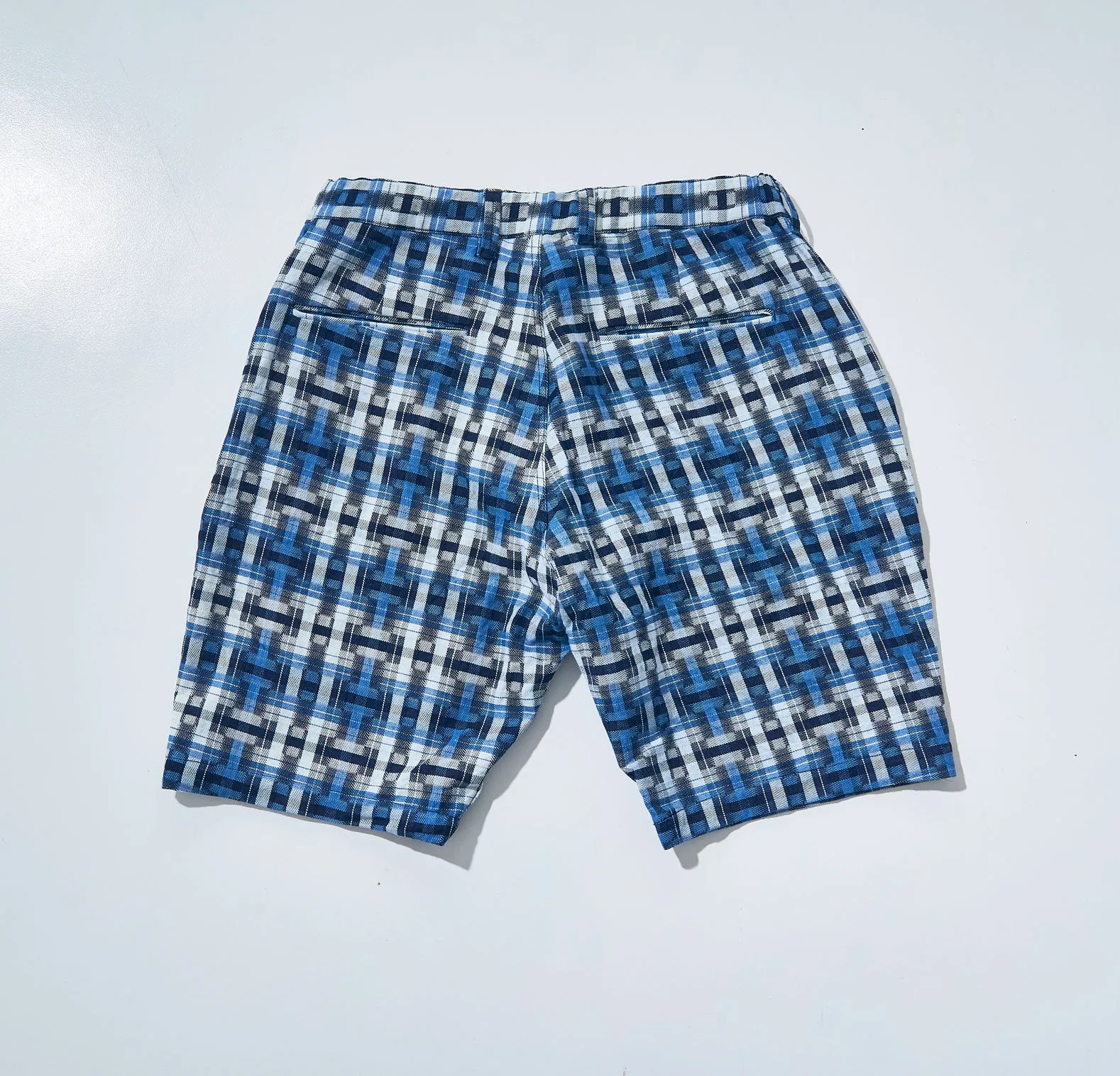 SJSP24-AK INDIGO BROKEN LATTICE EASY SHORTS sold by Samurai Jeans product image thumbnail 2