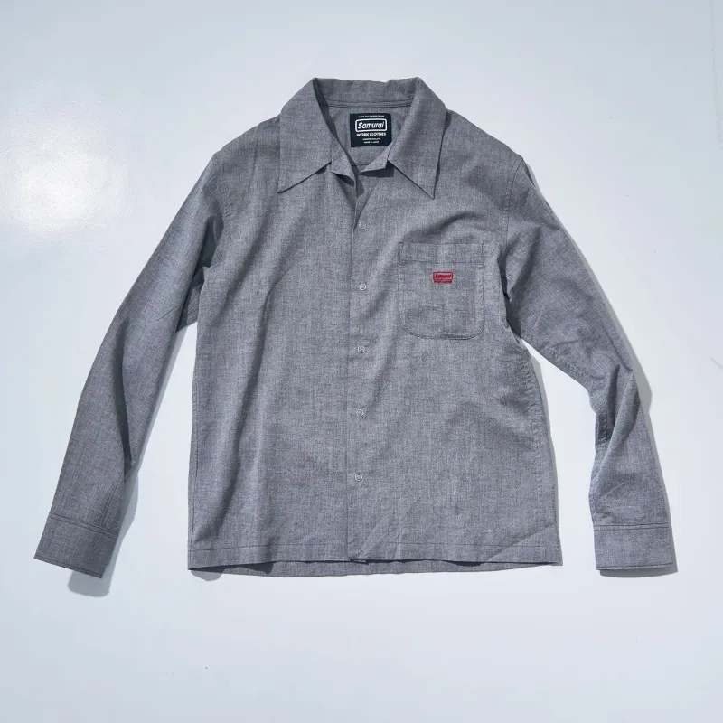 SWCWS24 ORGANIC COTTON CHAMBRAY LONG SLEEVE SHIRT sold by Samurai Jeans