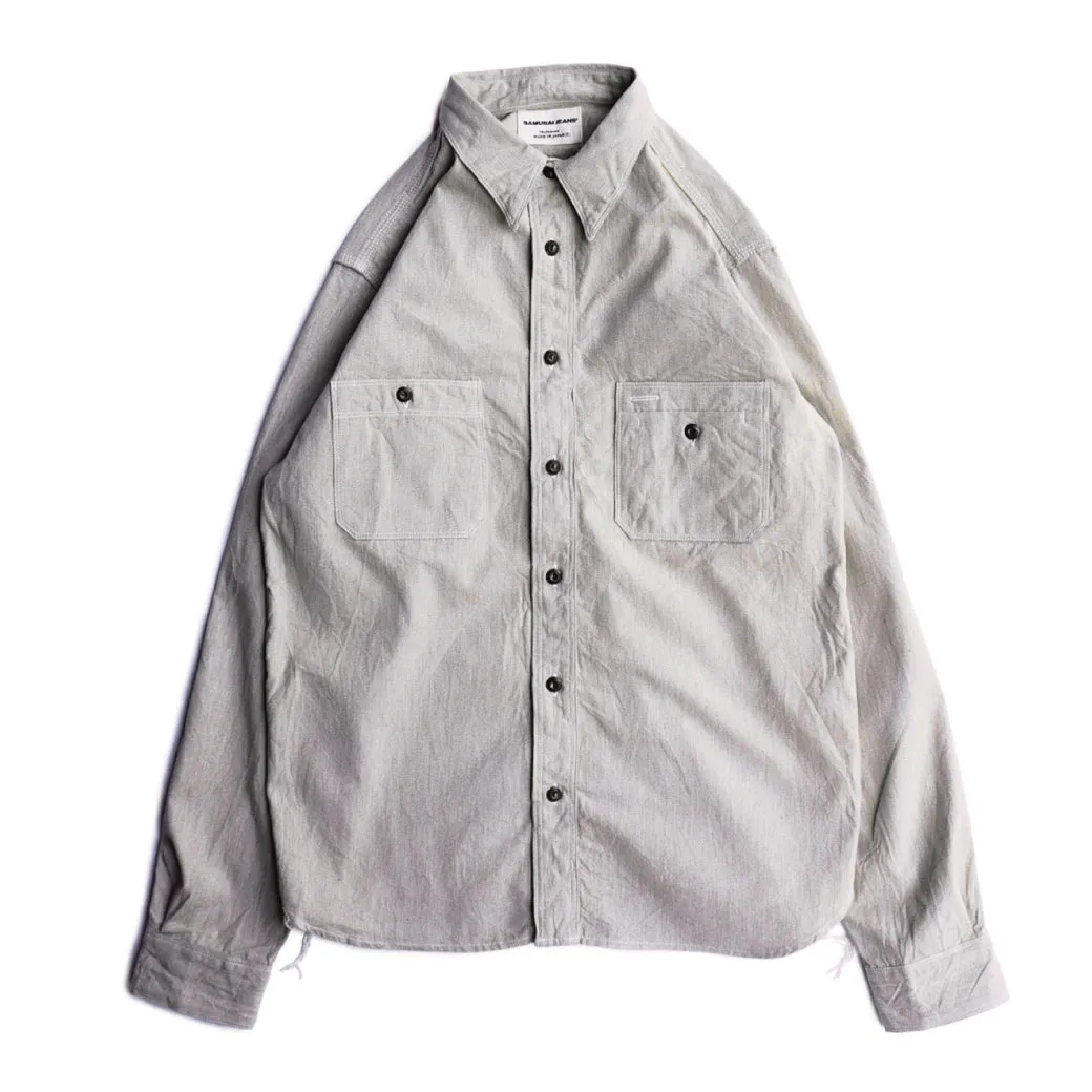 SJCBS23 Twisted Heather Selvedge Chambray Shirt sold by Samurai Jeans