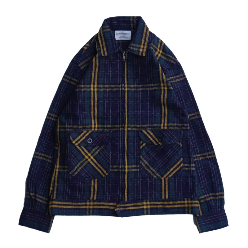 HJCJK23 INDIGO FLANNEL JACKET sold by Samurai Jeans