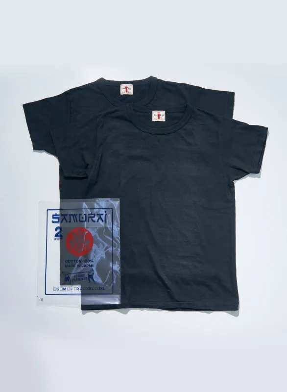SJ2PST-CREW Crew Neck 2-Pack T-Shirt Plain sold by Samurai Jeans
