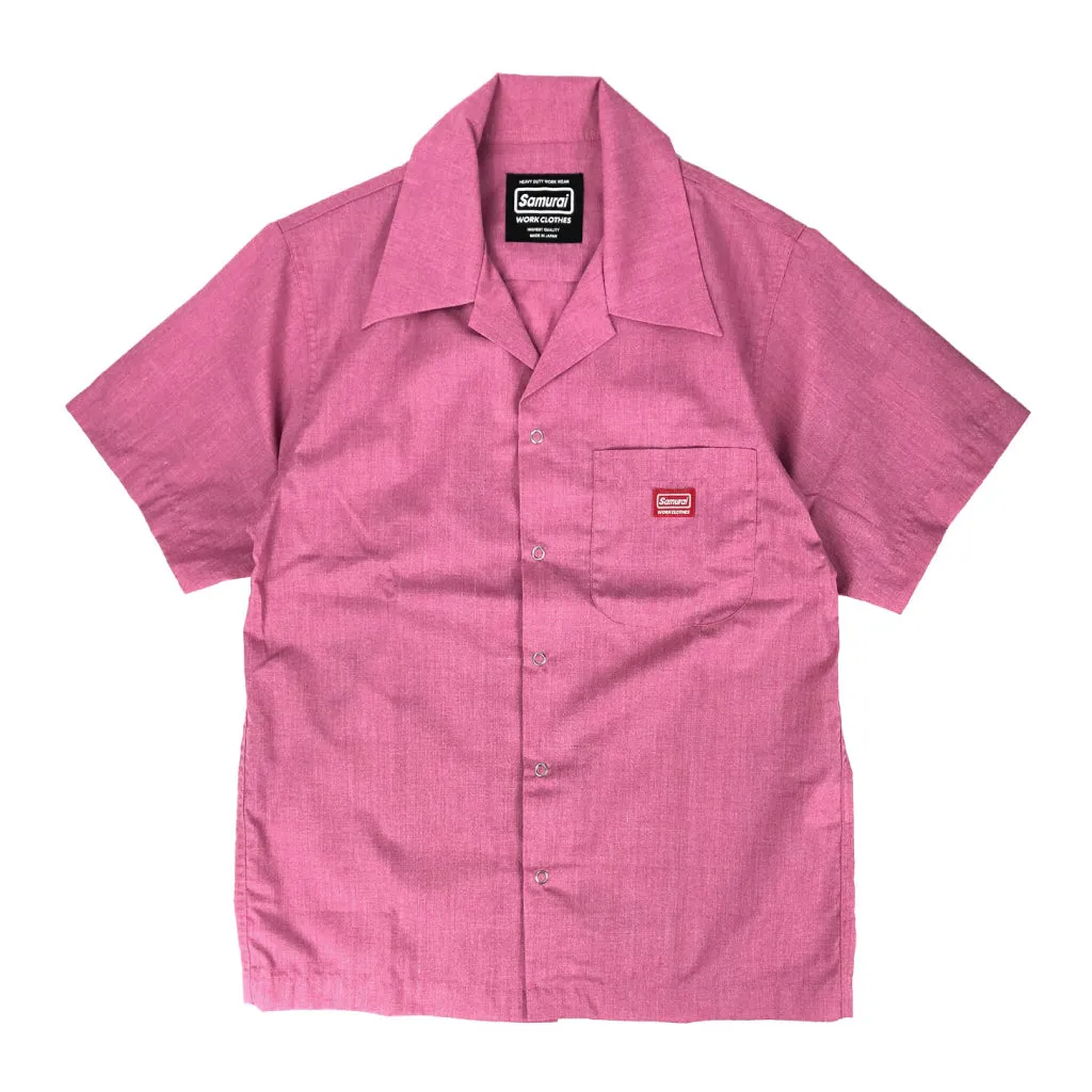 SWCWS20-HONTEN Nep Heather Gray Chambrey S/L Work Shirt sold by Samurai Jeans