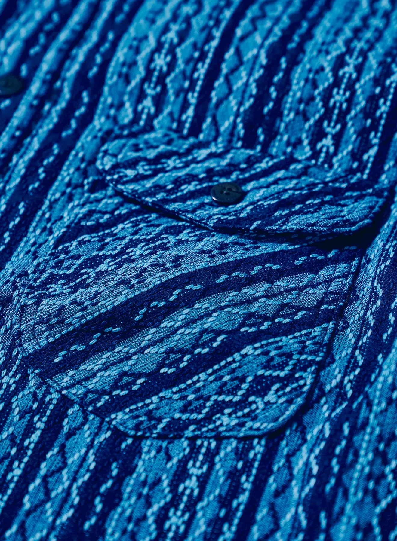 SSS25-SKS Indigo Sashiko Stripe Shirt sold by Samurai Jeans product image thumbnail 3