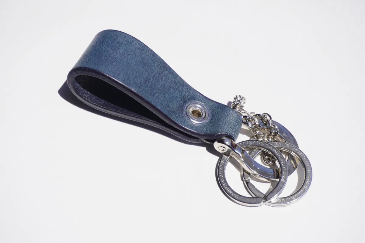 HPSK-01 大和染めレザーキーホルダー made by Samurai Jeans