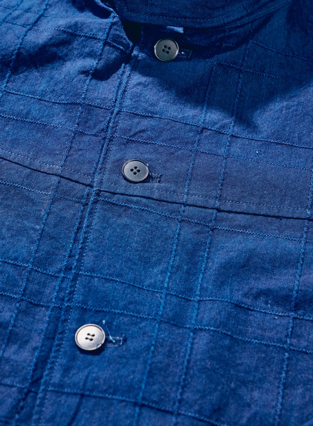 SJSJK26-ARS (Indigo Sashiko Lattice Dobby Jacket) sold by Samurai Jeans product image thumbnail 5