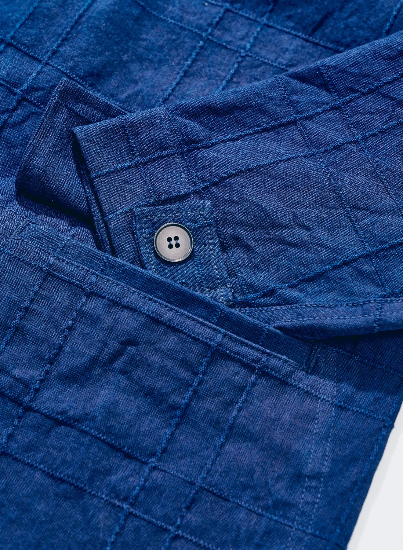 SJSJK26-ARS (Indigo Sashiko Lattice Dobby Jacket) sold by Samurai Jeans product image thumbnail 4