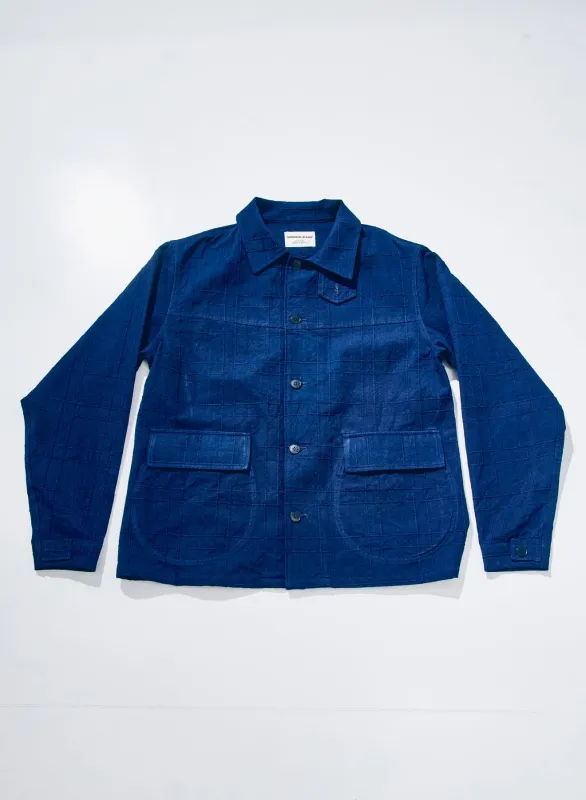 SJSJK26-ARS (Indigo Sashiko Lattice Dobby Jacket) made by Samurai Jeans