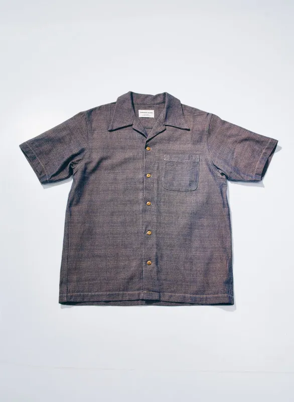 SOS26-KSK Kanoko Aimadara Open Collar Shirt made by Samurai Jeans