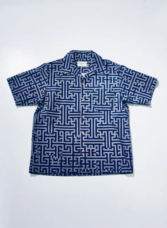 SSA26-02 (Geometric Pattern Aloha Shirt) made by Samurai Jeans