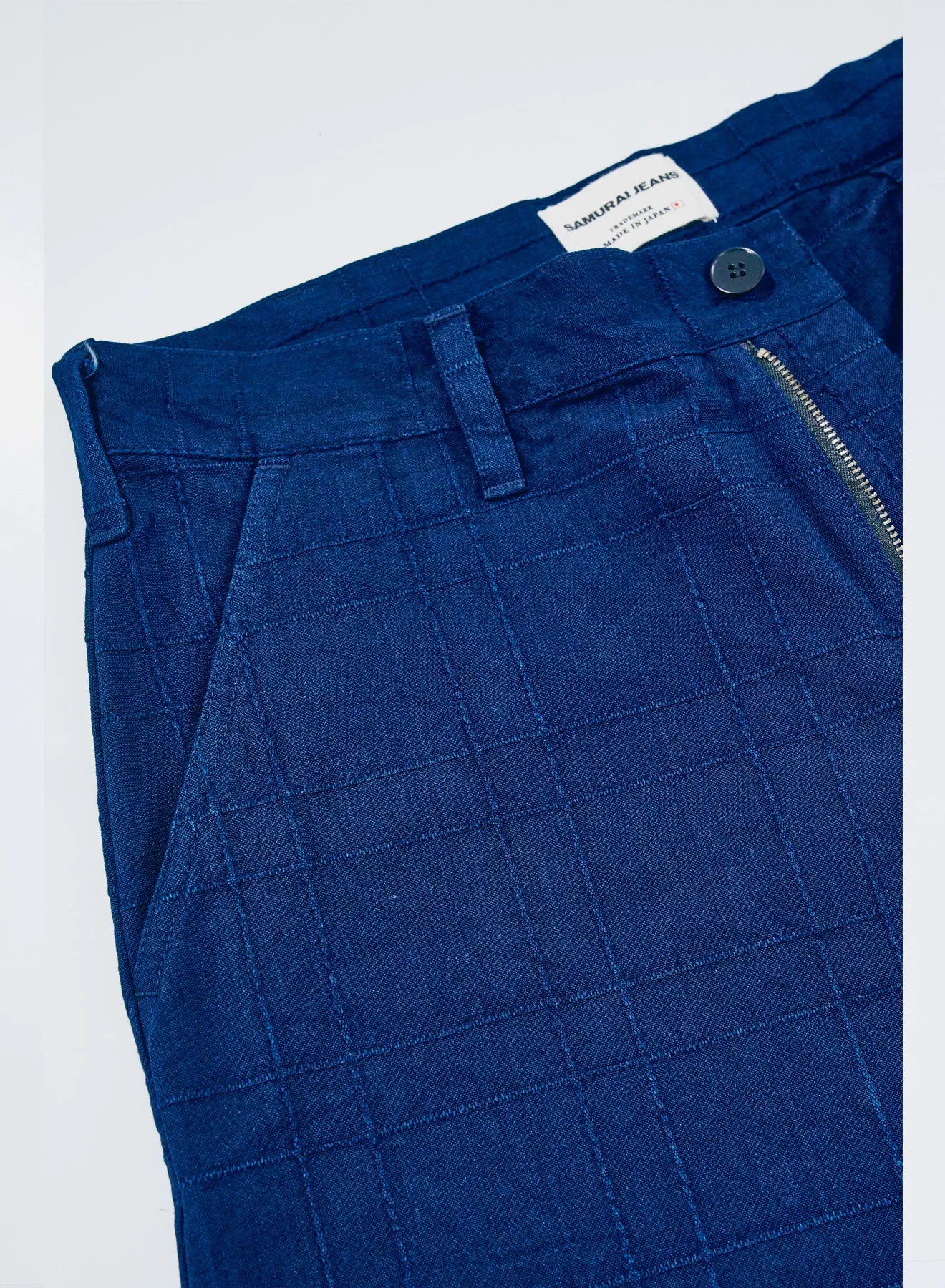 SJAP26-ARS (Indigo Sashiko Lattice Trousers) sold by Samurai Jeans product image thumbnail 4