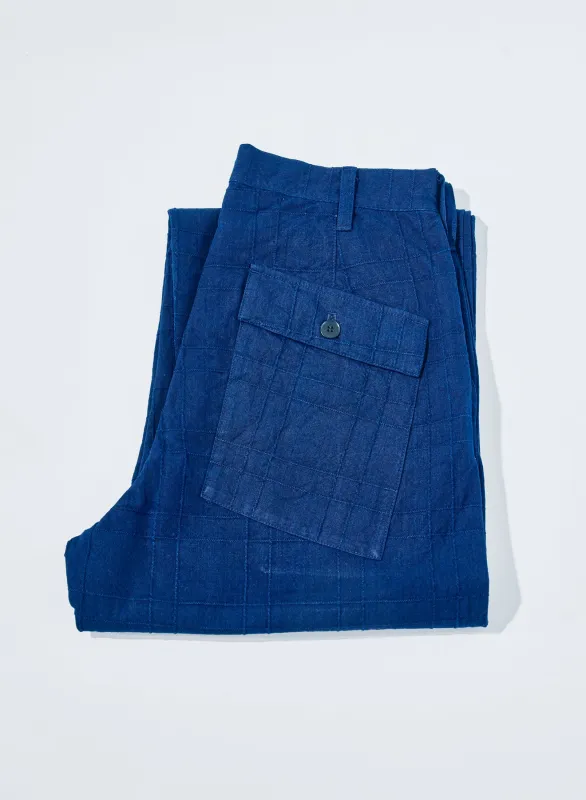 SJAP26-ARS (Indigo Sashiko Lattice Trousers) made by Samurai Jeans