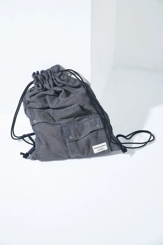 SJBP26-NRS (Noragi Sashiko Drawstring Bag) made by Samurai Jeans
