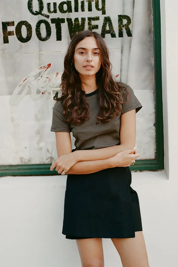 Pete Stripe Olive Japanese Cotton T sold by Caves Collect product image thumbnail 3