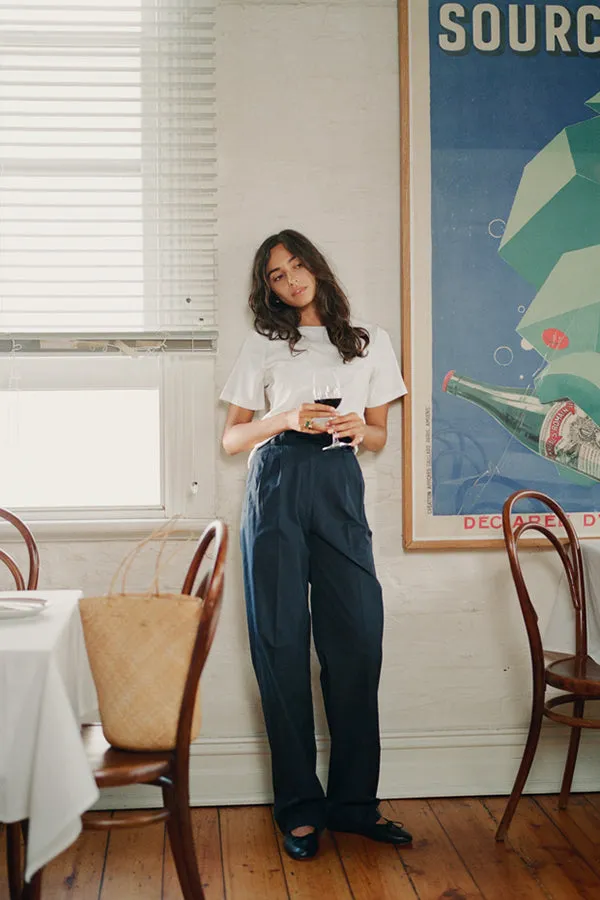 Yu Navy Organic Cotton Poplin Pants sold by Caves Collect product image thumbnail 3