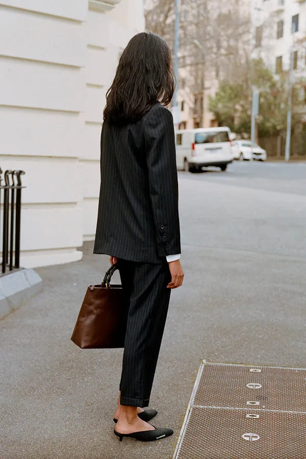 Limited Edition - Luc Italian Charcoal Pinstripe Wool Ciggie Pants sold by Caves Collect product image thumbnail 5