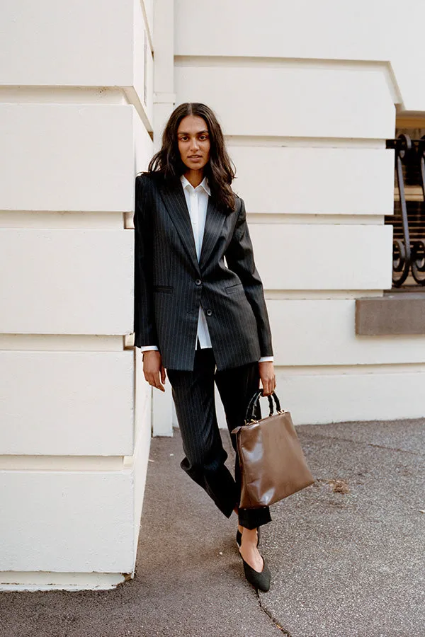 Limited Edition - Luc Italian Charcoal Pinstripe Wool Ciggie Pants sold by Caves Collect product image thumbnail 2