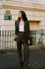 Pre-Order Yu Tailored Smoky Brown Italian Pinstripe Wool Pants sold by Caves Collect