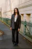 Pre-Order Yu Tailored Smoky Brown Italian Pinstripe Wool Pants sold by Caves Collect