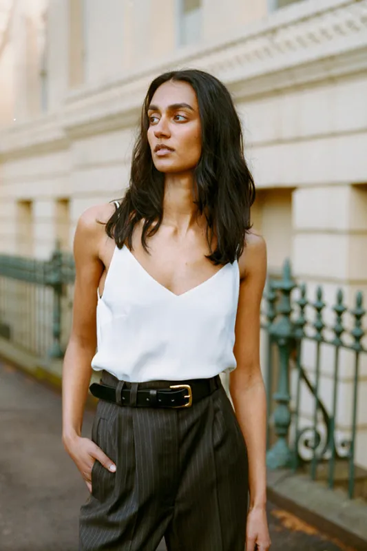 Armeda Ivory Italian Silk Cami made by Caves Collect