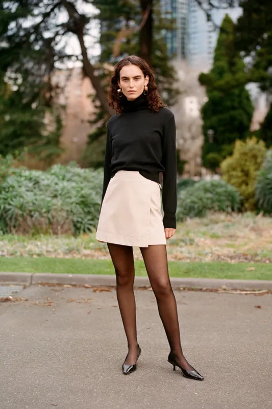 Izzy Black Italian Merino Knit sold by Caves Collect