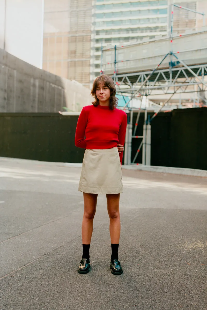 Pre-Order Gabe Almond Japanese Cotton Skirt sold by Caves Collect