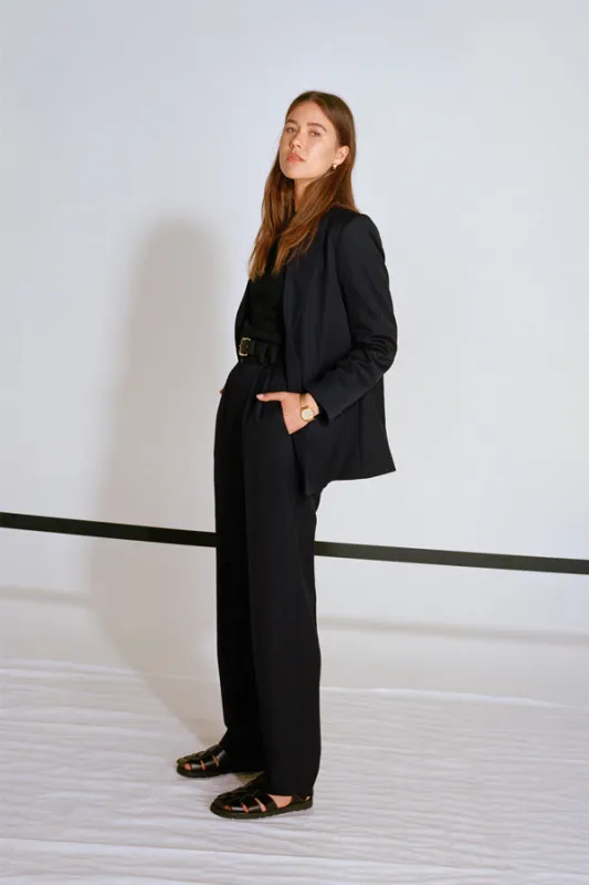 Fred Navy Japanese Twill Wool Blazer sold by Caves Collect