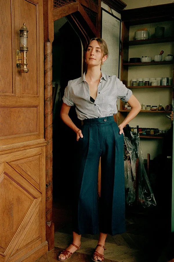 Ines Navy Japanese Linen Pants sold by Caves Collect product image thumbnail 2