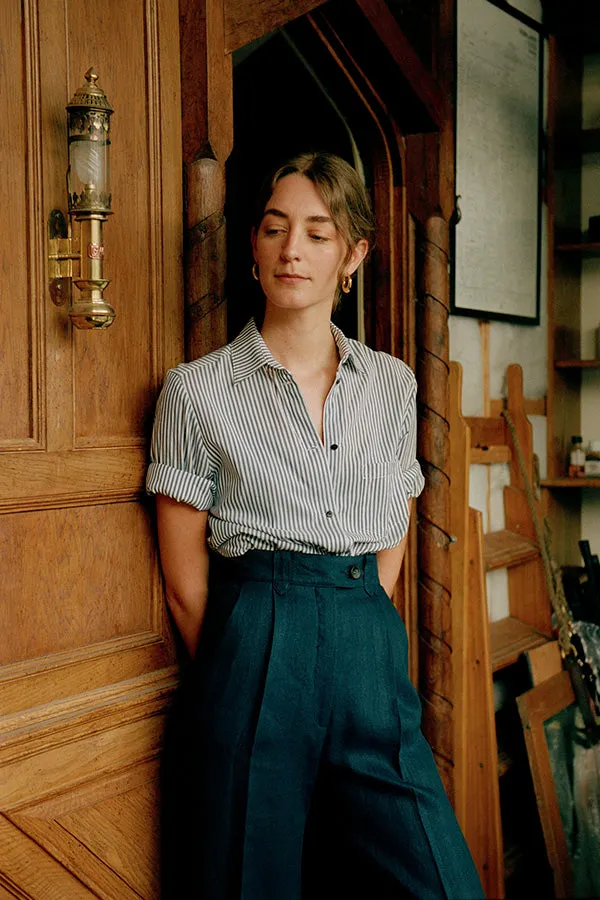 Ines Navy Japanese Linen Pants sold by Caves Collect product image thumbnail 3