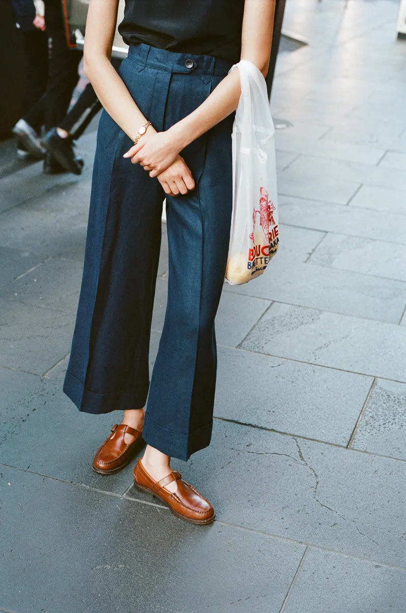 Ines Navy Japanese Linen Pants sold by Caves Collect product image thumbnail 4