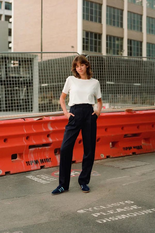 Recently Back in Stock - Kate Navy Japanese Twill Wool Pants sold by Caves Collect product image thumbnail 2