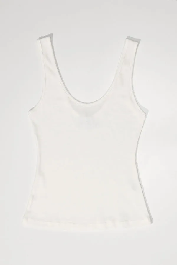 Elio Organic Cream Cotton Singlet sold by Caves Collect product image thumbnail 2