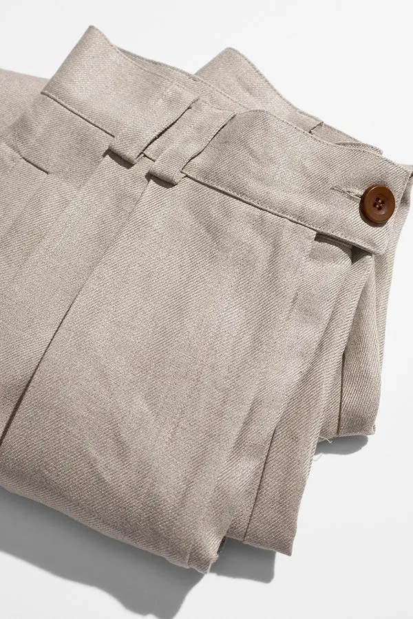 Pre-Order Yu Tailored Oat Japanese Linen Pants sold by Caves Collect product image thumbnail 3